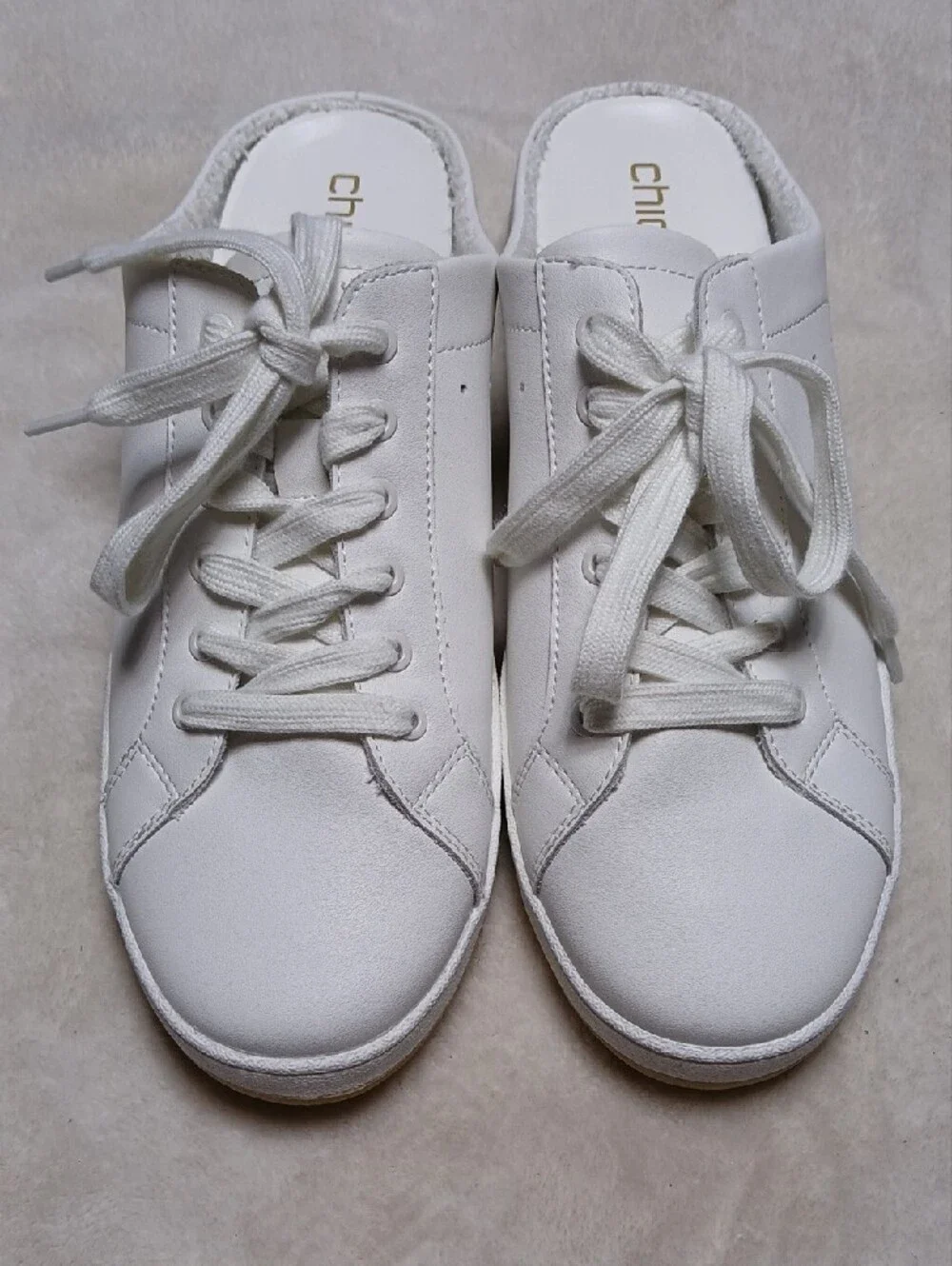 Chico's White Lace-Up Slide Sneakers  Size 10